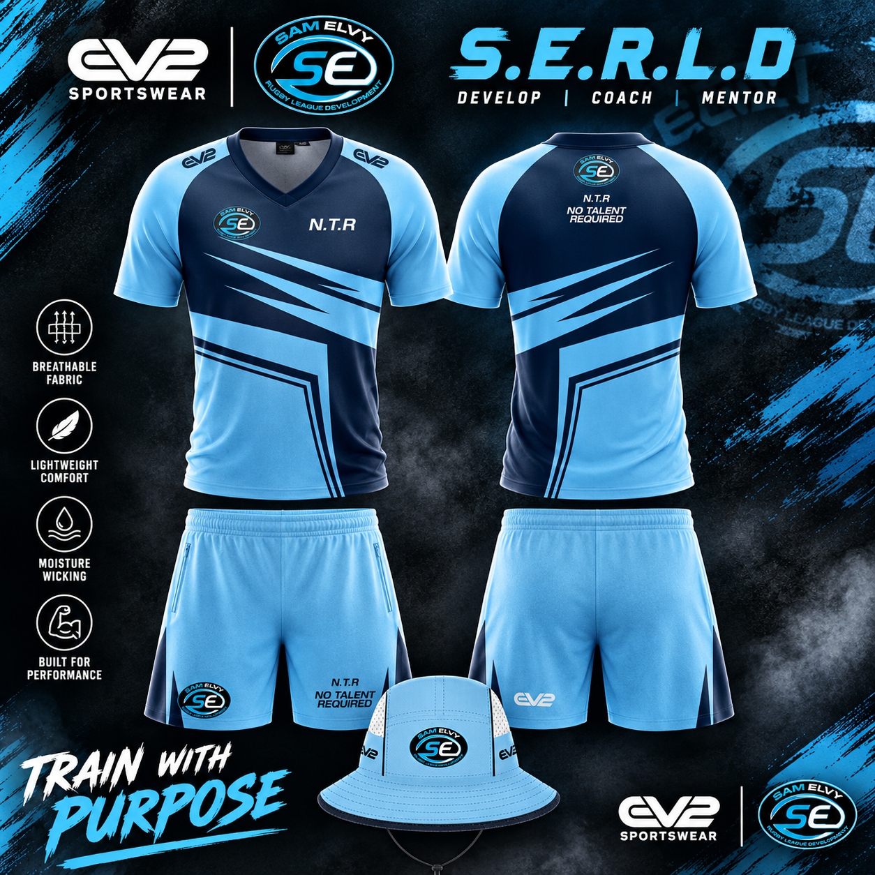 Blue and navy SERLD Combine kit artwork